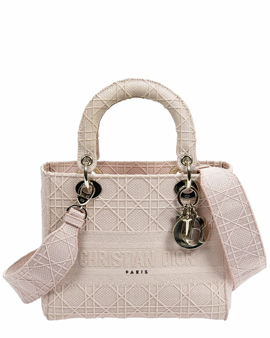 Christian Dior Dior Rosewood Cannage Canvas Medium Lady D-Lite NM (Authentic Pre-Owned) Women Shoulder Bags