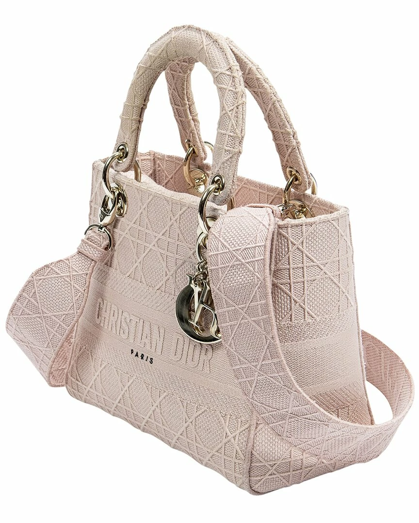 Christian Dior Dior Rosewood Cannage Canvas Medium Lady D-Lite NM (Authentic Pre-Owned) Women Shoulder Bags - Image 2