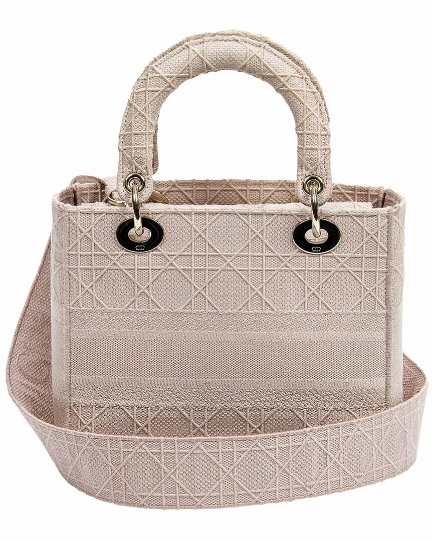 Christian Dior Dior Rosewood Cannage Canvas Medium Lady D-Lite NM (Authentic Pre-Owned) Women Shoulder Bags - Image 3