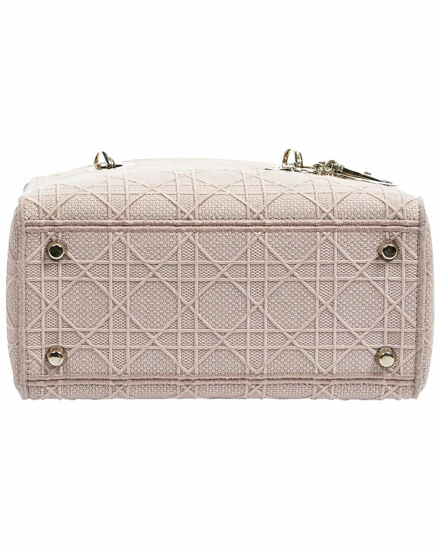 Christian Dior Dior Rosewood Cannage Canvas Medium Lady D-Lite NM (Authentic Pre-Owned) Women Shoulder Bags - Image 5