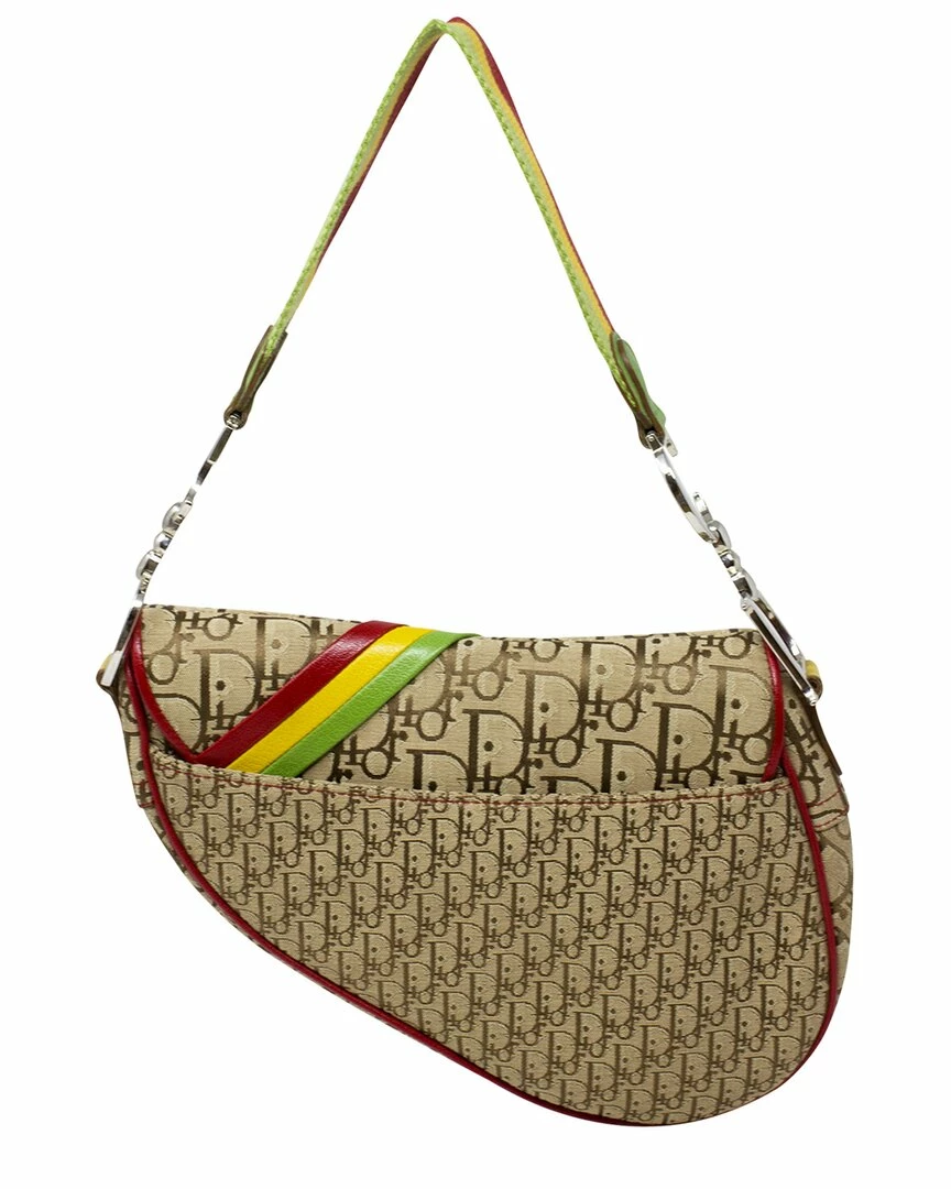 Christian Dior Dior Limited Edition Beige Canvas By John Galliano Runway Saddle Bag (Authentic Pre-Owned) Women Shoulder Bags - Image 2
