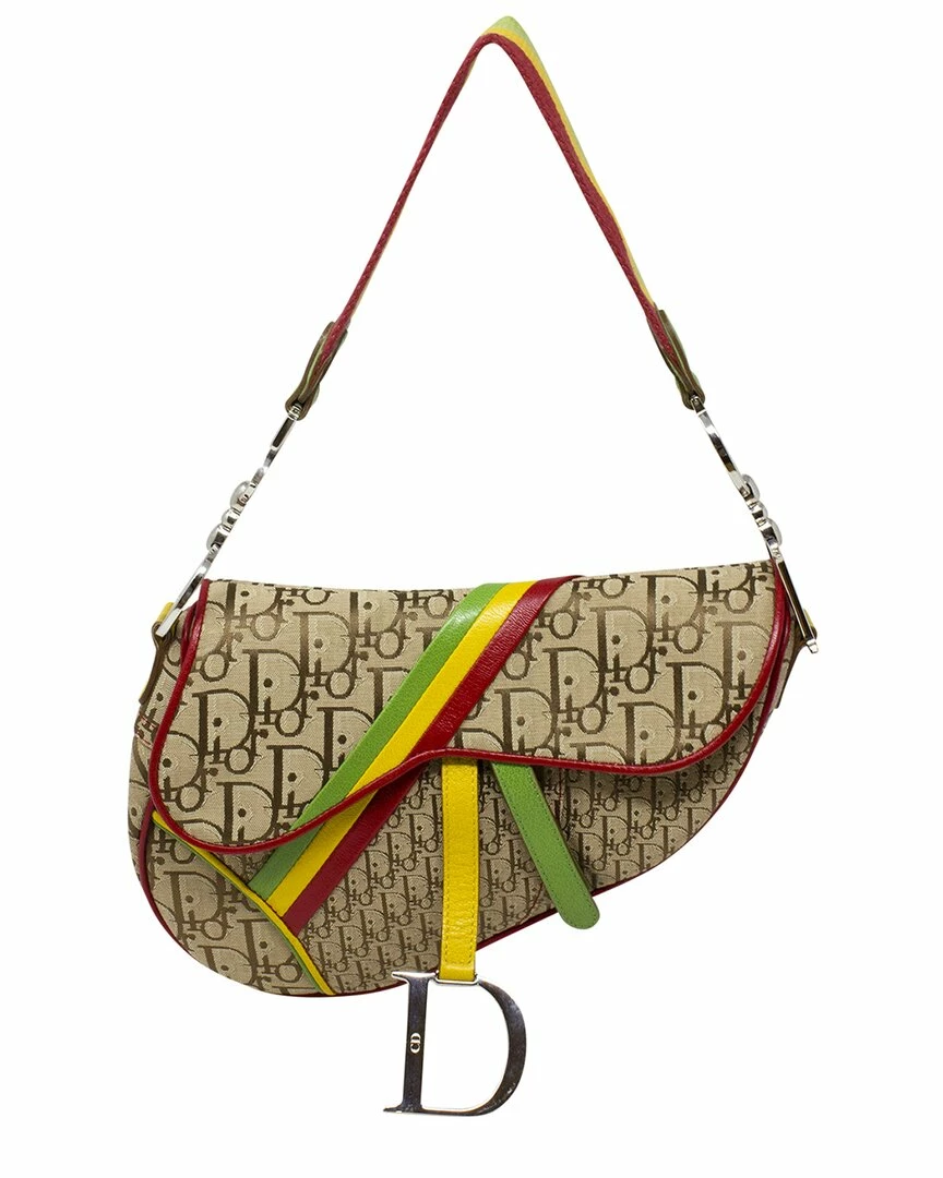 Christian Dior Dior Limited Edition Beige Canvas By John Galliano Runway Saddle Bag (Authentic Pre-Owned) Women Shoulder Bags - Image 3