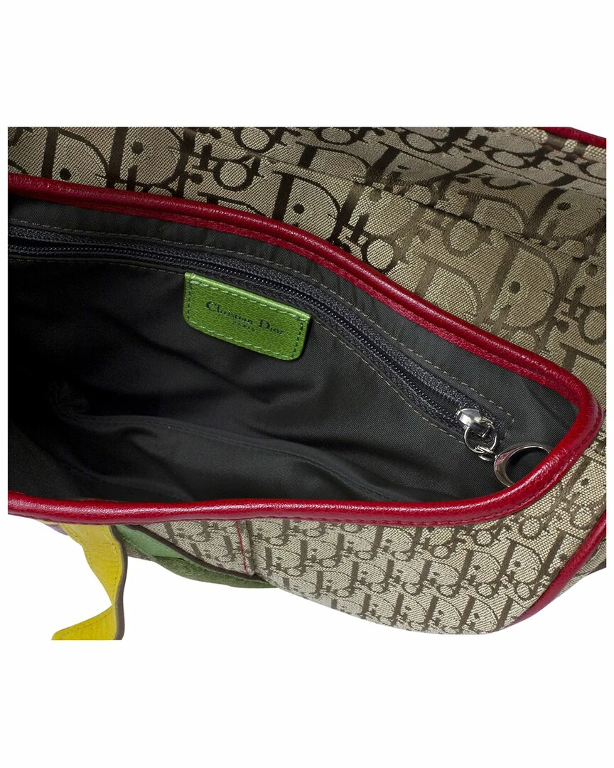 Christian Dior Dior Limited Edition Beige Canvas By John Galliano Runway Saddle Bag (Authentic Pre-Owned) Women Shoulder Bags - Image 4