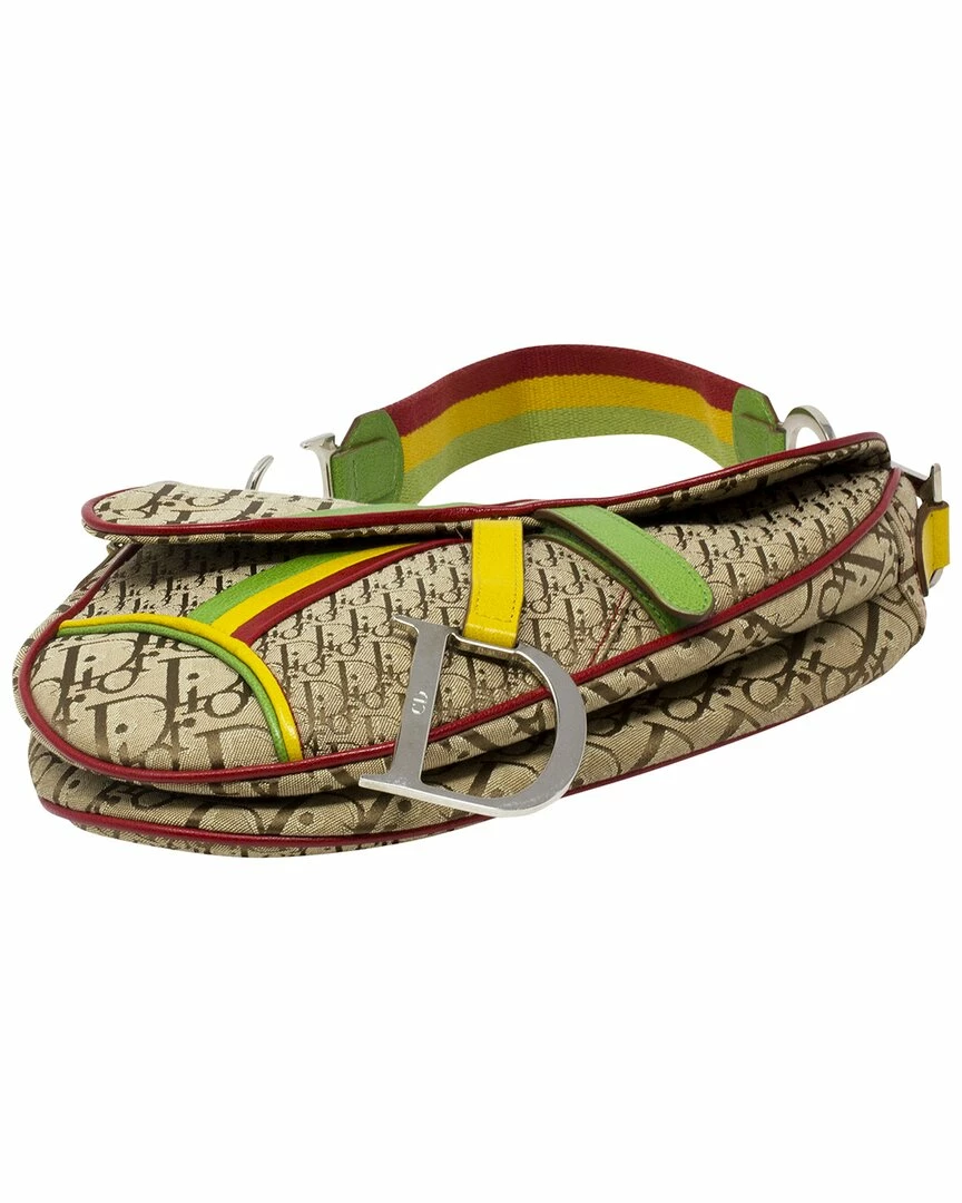 Christian Dior Dior Limited Edition Beige Canvas By John Galliano Runway Saddle Bag (Authentic Pre-Owned) Women Shoulder Bags - Image 5