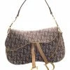 Christian Dior Dior Brown Canvas Oblique Saddle Bag (Authentic Pre-Owned) Women Shoulder Bags