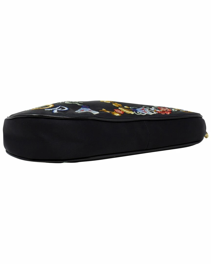 Christian Dior Dior Limited Edition Black Satin Oriental Koi Embroidered Saddle Bag (Authentic Pre-Owned) Women Shoulder Bags - Image 3