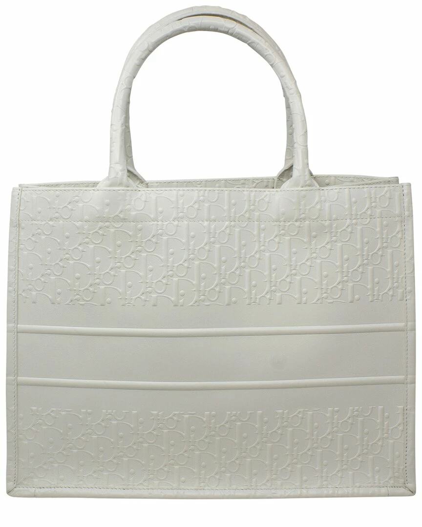 Christian Dior Dior White Diorissimo Leather Book Tote (Authentic Pre-Owned) Women Totes - Image 2