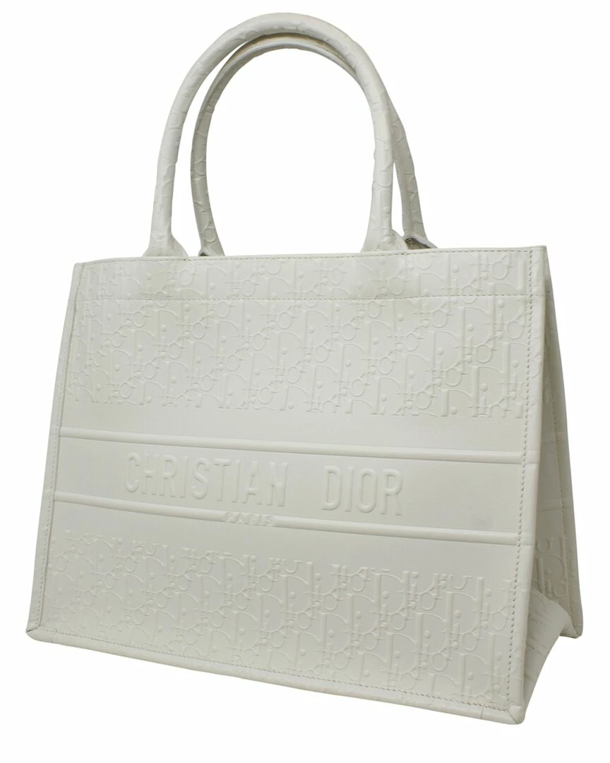 Christian Dior Dior White Diorissimo Leather Book Tote (Authentic Pre-Owned) Women Totes - Image 5