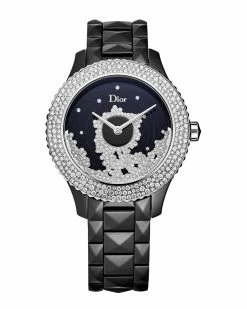Christian Dior Dior Women's Black Eight Diamond Watch Watches
